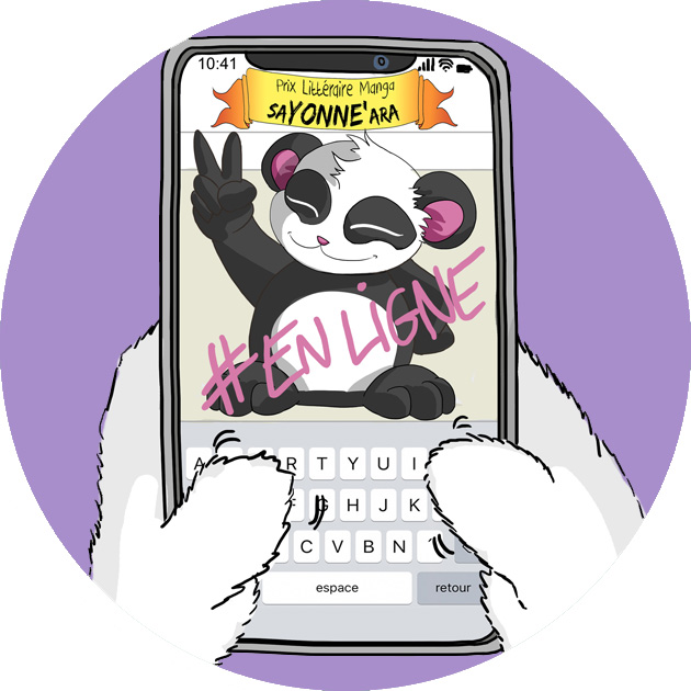panda en ligne violet