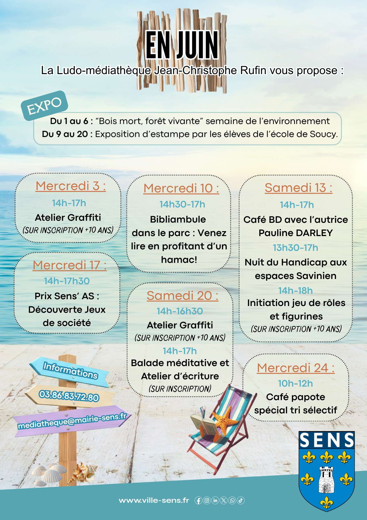 Programme du mois de juin 2026 à la Ludo-Médiathèque Jean-Christophe Rufin