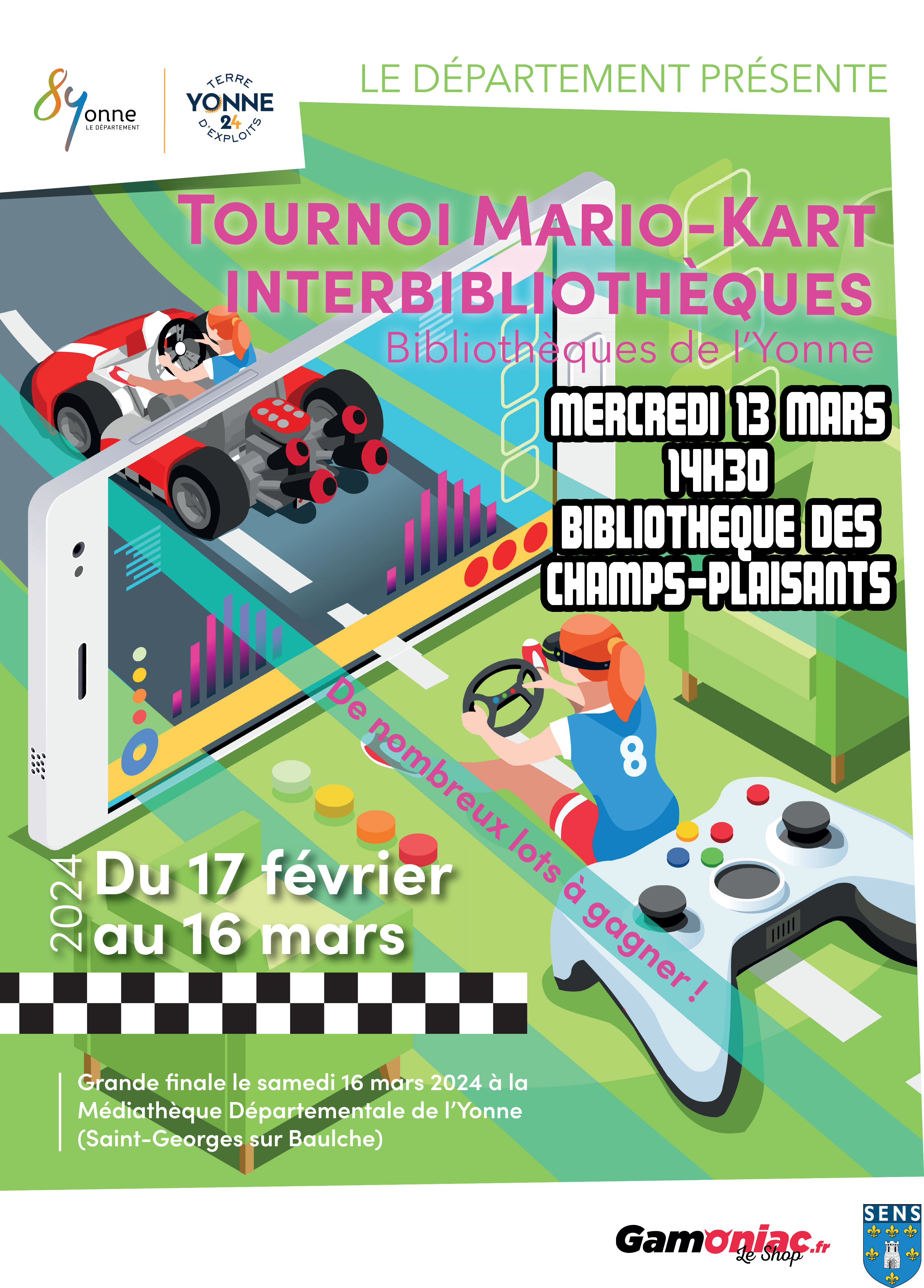 Affiche tournoi mario kart 2024 BCP